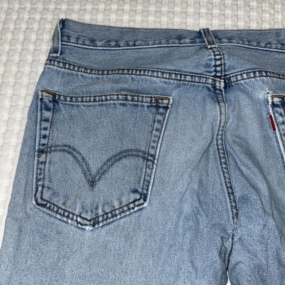 Vintage Y2K Levi's 505 Jeans 34x34 Light Wash Destroyed Distressed Grunge